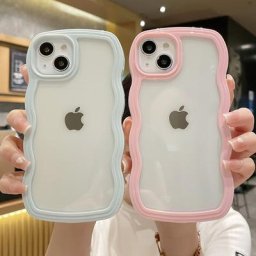 Jolie Coque de protection transparente pour iPhone antichoc ondulée douce pour modèles 13 11