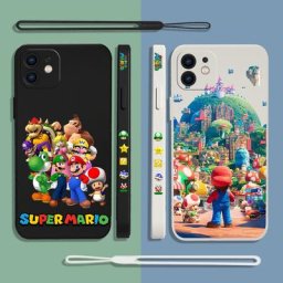 Coque de téléphone The Super Mario Movie avec lanière étui pour Samsung Galaxy S23 S22 S21 S20