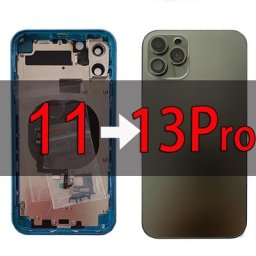 Boîtier de Bricolage pour iPhone 11 Comme 13 Pro avec Cadre Central Câble de Commutateur Coque
