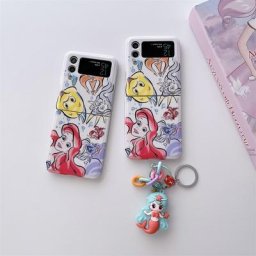 Étuis de téléphone à pendentif de sirène de dessin animé mignon pour Samsung Galaxy Z Flip 3 Z Flip