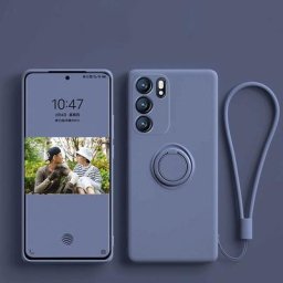 Coque magnétique en silicone liquide avec support de bague coque de protection Oppo Reno 6 Pro