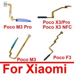 Câble flexible capteur d'empreintes digitales pour Xiaomi Poco X3 Pro F3 Pro M3 Pro Redmi 9T Home