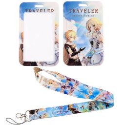 Genshin Impact – lanière à breloque pour filles porte-carte d'identité Badge cordon de téléphone
