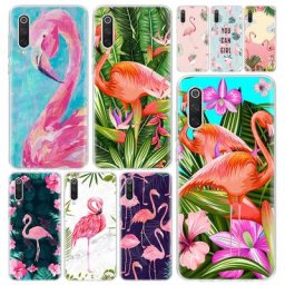 Juste de téléphone avec flamant rose et feuilles de plantes d'été coque imprimée C Xiaomi Redmi