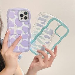 Coque de téléphone transparente à imprimé léopard belle vague bouclée coque arrière pour iPhone 13