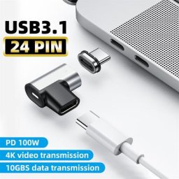 Adaptateur magnétique de Type C 100W pour Macbook Nintendo iPad ordinateur portable USB 3.1 5A