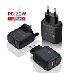 Chargeur usb 20 W QC 3.0 PD adaptateur secteur rapide pour téléphone portable compatible avec