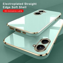 Coque arrière droite en silicone pour Realme C33 cadre de placage protection de l'appareil photo