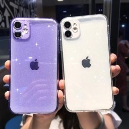 Coque transparente scintillante de luxe pour iPhone antichoc couleur bonbon transparente pour
