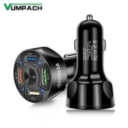 Vumpac – chargeur de voiture à 4 Ports USB 48W Charge rapide 7A pour iPhone 11 Xiaomi Huawei