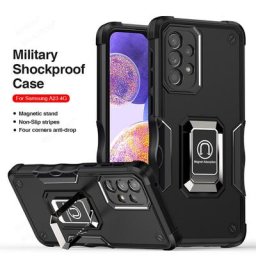 Étui de support d'anneau magnétique pour Samsung Galaxy coque en TPU sensation militaire A23