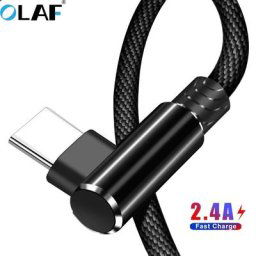 OLAF – câble USB type-c 2 4a 3M/2M 90 ° charge rapide pour appareils Xiaomi mi9 Samsung s9 s8