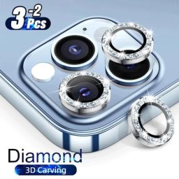 Protecteur d'objectif d'appareil photo de luxe en verre pour iPhone 13 12 11 14 Pro Max