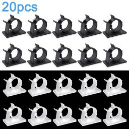 Lot de 20 pinces auto-adhésives pour câbles 20 pièces support gestion pour ordinateur téléphone