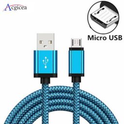 Câble Micro USB 2A en Nylon pour recharge rapide et synchronisation de données adaptateur pour