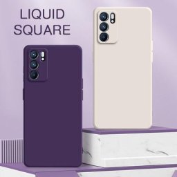 Coque carrée en silicone liquide pour OPPO Reno 5 6 Pro Plus 5K 5Z coque arrière de protection