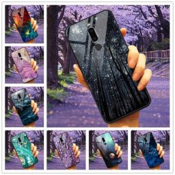 Pour Xiaomi Redmi 8 8A étui Note7 verre trempé étoilé marbre couverture arrière rigide pour Xiaomi