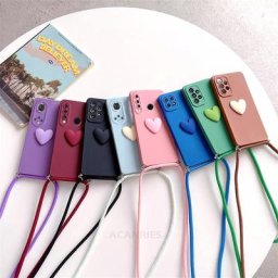 Coque à bandoulière en silicone pour Huawei P30lite Love Coussins P30 Lite Honor 50 70 Pro