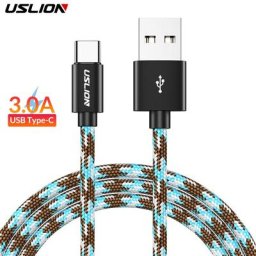 USLION – câble USB type-c pour recharge rapide et transfert de données cordon de chargeur usb-c