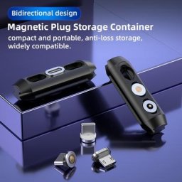 CQXSMAX-Embouts de câbles magnétiques universels étui de rangement portable USB Type C connecteur