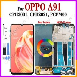 Ensemble écran tactile LCD de remplacement 6.4 pouces avec châssis pour OPPO A91 CPH2001