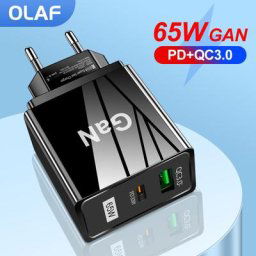 OlPG Gan-Chargeur USB Type-C 65W Quick Charge 3.0 PD 3.0 pour iPhone 13 12 Pro ordinateur
