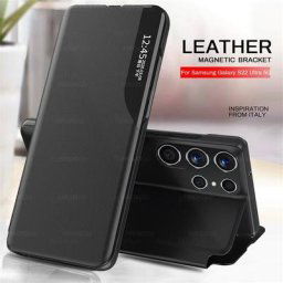 Étui à rabat magnétique en cuir intelligent de style livre pour Samsung Galaxy support coque