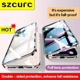 Coque pour iPhone 14 Pro Max. Couverture à absorption magnétique trempée Protection complète à 360