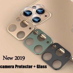 Lentille de caméra en verre + anneau en métal pour iPhone film protecteur d'écran pour 11 Pro Max