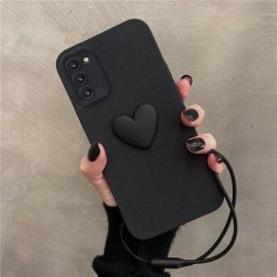 Mignon 3D Amour Coeur Étui En Silicone Pour Samsung Galaxy S21 S22 Plus Ultra S20 Fe Lanière