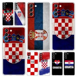 Coque de téléphone Samsung en Silicone transparent motif drapeau de la croatie pour Galaxy S22 S21