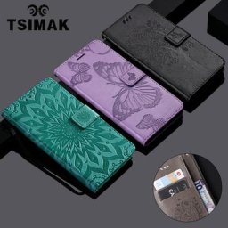 TSIMAK – Étui en cuir à rabat style portefeuille pour smartphone Huawei housse de protection avec