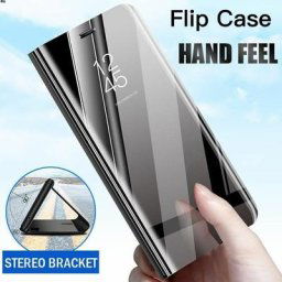 Étui en cuir à rabat miroir intelligent pour Samsung Galaxy couverture de livre pour J4 J6 2018