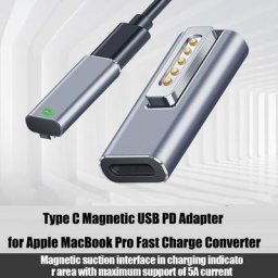 Adaptateur magnétique USB PD de Type C pour Apple Magsafe 1 Magsafe 2 MacBook Pro convertisseur de