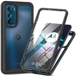 Coque blindée antichoc avec protection avant en PET pour Motorola étui arrière Transparent en