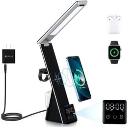 Chargeur sans fil 5 en 1 réveil lampe de table support pour iPhone 13 12 11 Pro Max 15W
