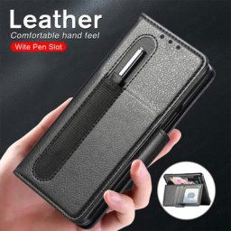 Étui magnétique à rabat en cuir pour Samsung Galaxy Z portefeuille carte fente pour stylo