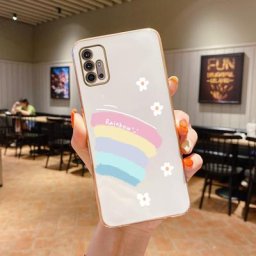 Belle coque de téléphone en silicone plaqué arc-en-ciel pour Motorola Moto G30 G60 G52 G20
