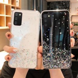Étui de téléphone de luxe à paillettes bling-bling coque arrière pour Samsung Galaxy A02S A025F