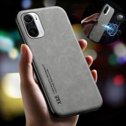 Étuis de téléphone à support magnétique de voiture pour écouteurs coque arrière en cuir pour