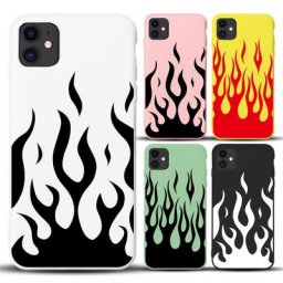 Coque de téléphone à motif de flamme de personnalité artistique étui en Silicone souple pour iphone