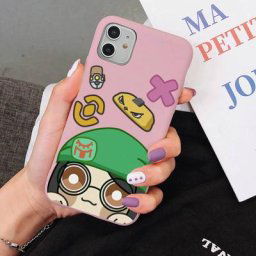 Coque de téléphone à personnage de jeu étui de couleur bonbon solide pour iPhone 11 12 13 Mini Pro