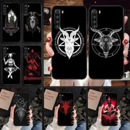 Baphomet – coque souple noire pour Xiaomi compatible modèles Redmi Note 11 10 9T 8 7 Pro 10