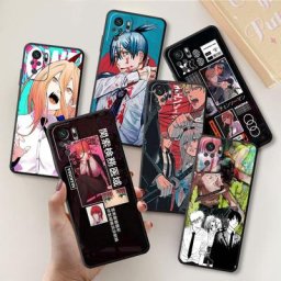 Coque de téléphone en silicone pour homme dessin animé japonais anime tronçonneuse coque pour