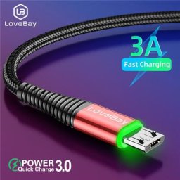 LOVEBAY – câble Micro USB 3A pour recharge rapide et transfert de données cordon de chargeur pour