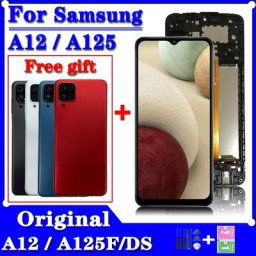 Écran tactile LCD avec cadre pour Samsung Galaxy A12 SM-A125F/DS A125 6.4 d'origine