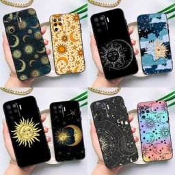 Étui céleste astrologique Sun Moons Star Signs pour OPPO coque arrière A5S A1K A15 A52 A72