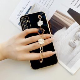 Fleur Noir Bracelet D'amour pour Samsung Galaxy M23 F23 F13 F62 M13 M21 M30s M31 M33 M51 M53 M62