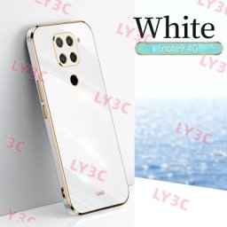Coque de luxe pour Xiaomi Redmi Note 9 4G placage à bord droit couverture souple 6D