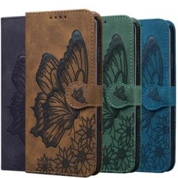 Étui portefeuille en cuir fleur papillon 3D étui à rabat pour Samsung Galaxy M12 A12 A13 A03S